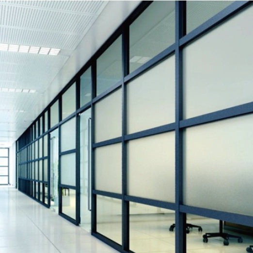 Rothnow® 83 Series glass privacy partition in white, 1000mm wide and high, for office or space separation.