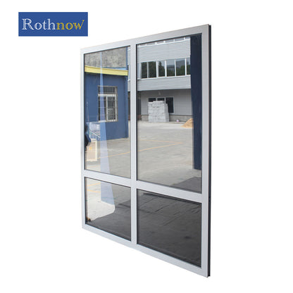 Rothnow® 55 Series black aluminum fixed window, 1000mm W x 1000mm H, with sleek frame and clear glass for modern home design.