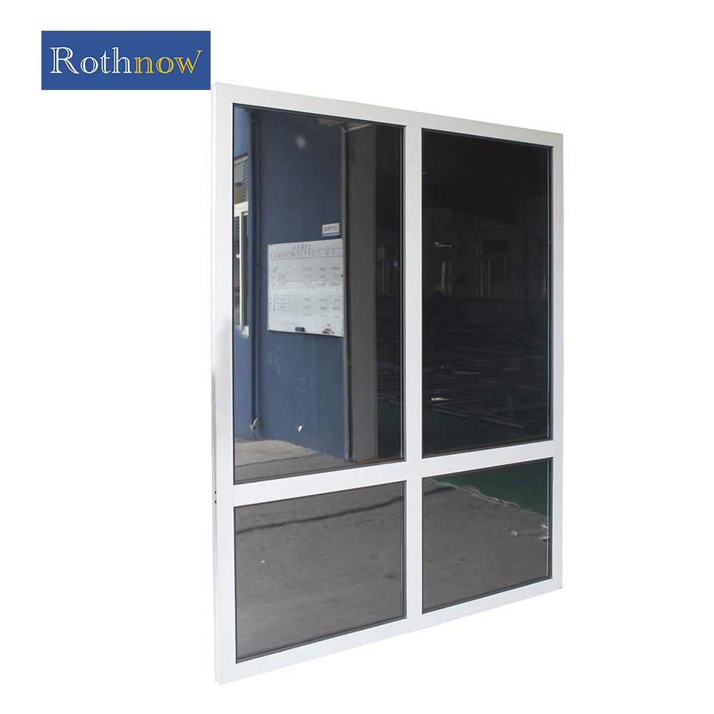 Rothnow® 55 Series black aluminum fixed window, 1000mm W x 1000mm H, with sleek frame and clear glass pane.