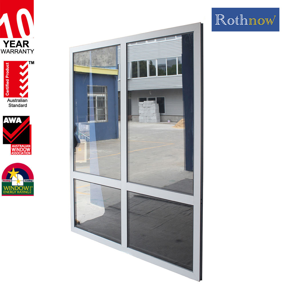 Rothnow® 55 Series aluminum fixed window, 1000mm W x 1000mm H, black frame, 10-year warranty for durable window installation