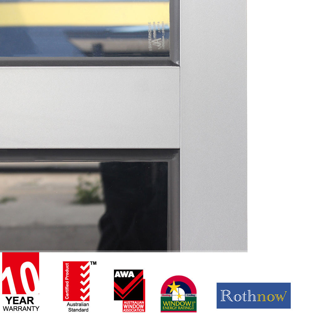 Rothnow® 55 Series aluminum fixed window in black, 1000mm W x 1000mm H, with a sleek, modern design and 10-year warranty.