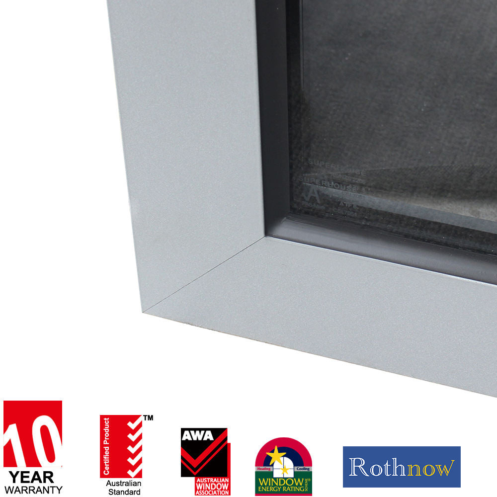 Black Rothnow 55 Series aluminum fixed window, 1000mm x 1000mm, with sleek frame and clear glass for modern home design