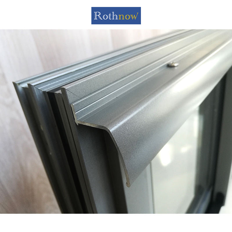 Rothnow® Aluminum Window 126 Series sliding window with bug screen and frosted glass, black frame, 1000mm x 1000mm size