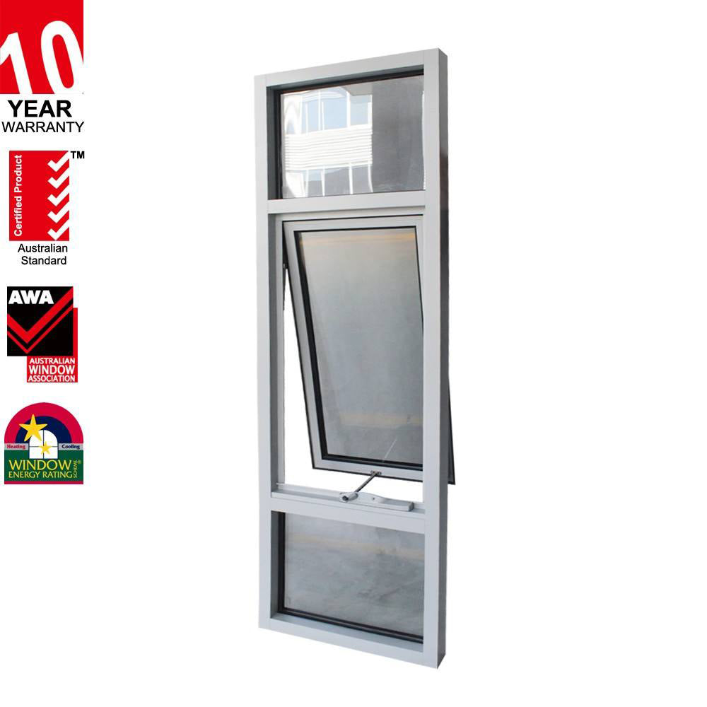 Rothnow® Aluminum Window 50 Series Awning Window in black with wood grain finish, 1000mm W x 1000mm H, sleek modern design.