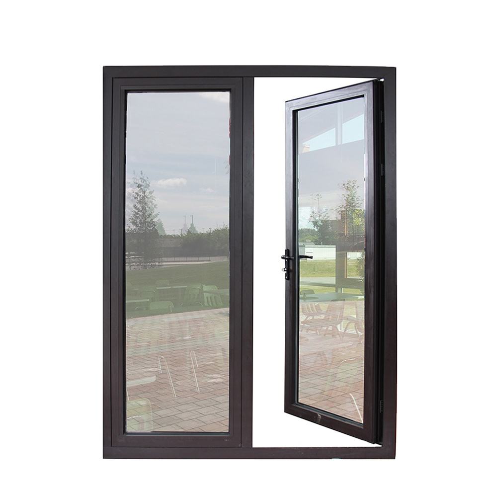 Rothnow® 50 Series aluminum casement window with black frame, 1000mm width, 1000mm height, and 150mm depth.