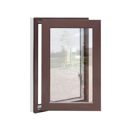 Rothnow® Aluminum 50 Series Casement Window, 1000mm W x 1000mm H, black frame with open casement style.