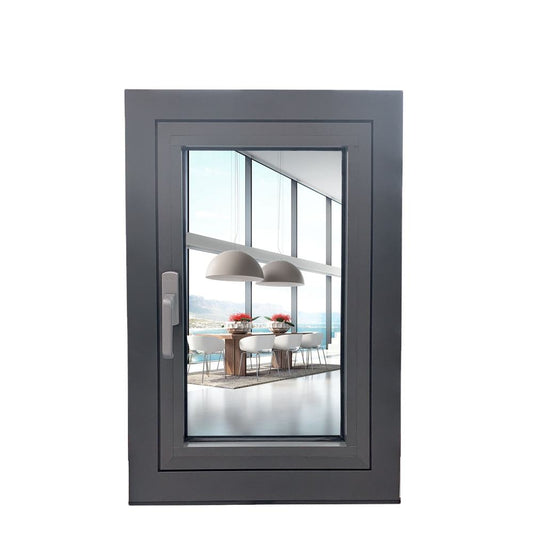 Black Rothnow aluminum 50 Series casement window with 1000mm width, 1000mm height, and 150mm frame, featuring clear glass panes.