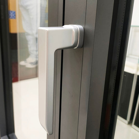 Rothnow aluminum 50 series casement window for apartment, black frame with clear glass, 1000mm wide by 1000mm high.