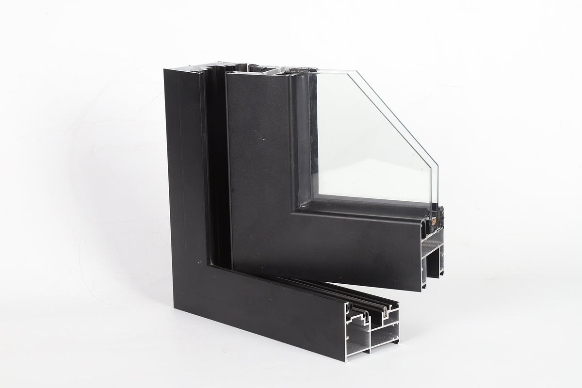 Rothnow® aluminum 50 series casement window for apartments, 1000mm x 1000mm, black finish with clear glass pane.