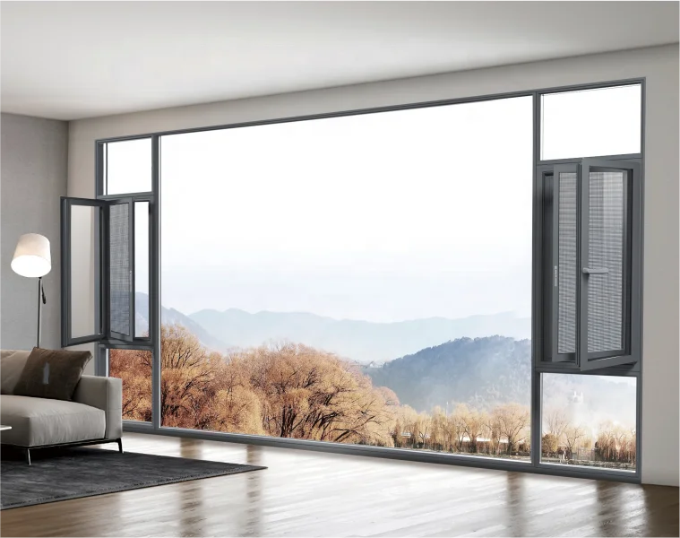 Black Rothnow aluminum 50 Series casement window with 1000mm width and 1000mm height, featuring sleek frame and glass pane.