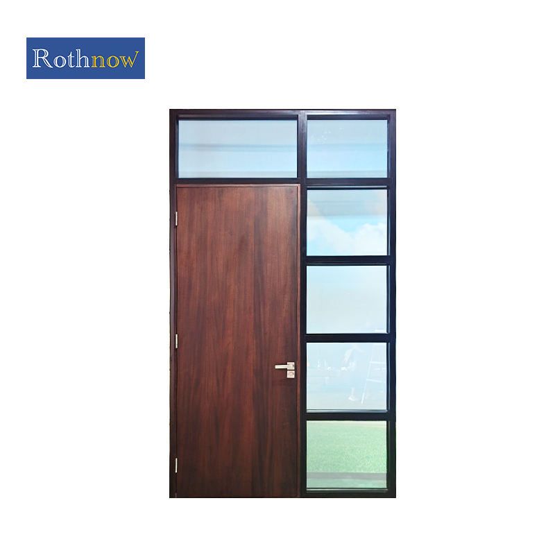 Rothnow® Aluminum 50 Series fixed window with black lattice decoration, 1000mm wide by 1000mm high, showcasing sleek modern design.