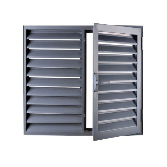 Rothnow® Aluminum 50 Series Louver Window, casement style, black finish, 1000mm wide by 1000mm high with 150mm frame width.