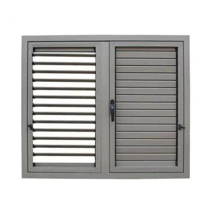Rothnow® Aluminum 50 Series Louver Window, casement style, black finish, 1000mm wide by 1000mm high with 150mm frame width.
