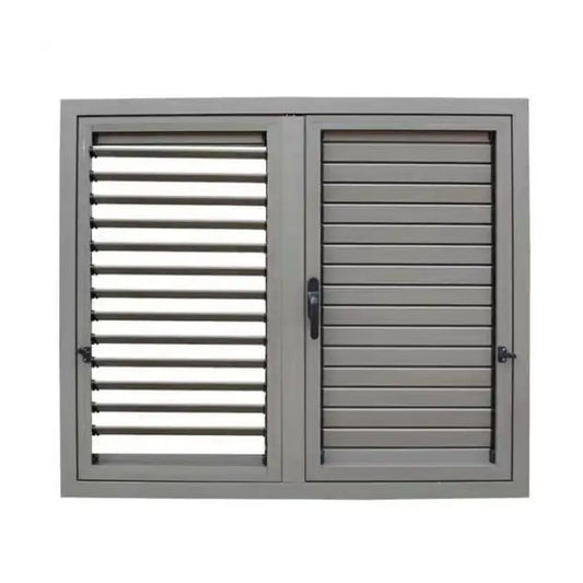 Rothnow® Aluminum 50 Series Louver Window, casement style, black finish, 1000mm wide by 1000mm high with 150mm frame width.