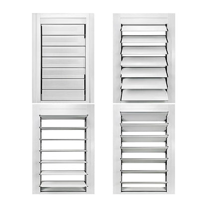 Rothnow® Aluminum 50 Series Louver Window, black casement window with horizontal louvers, 1000mm wide by 1000mm high.