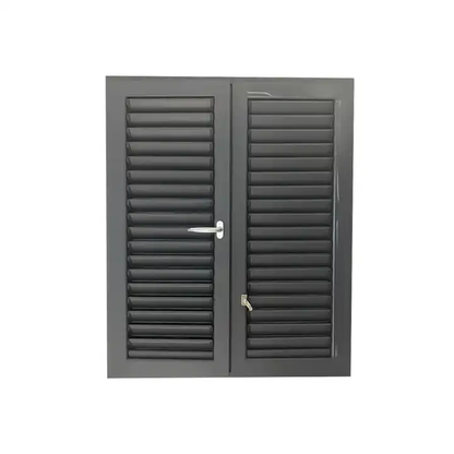 Rothnow® Aluminum Window 50 Series fixed louver window in black, 1000mm W x 1000mm H, with horizontal louvers and sturdy frame