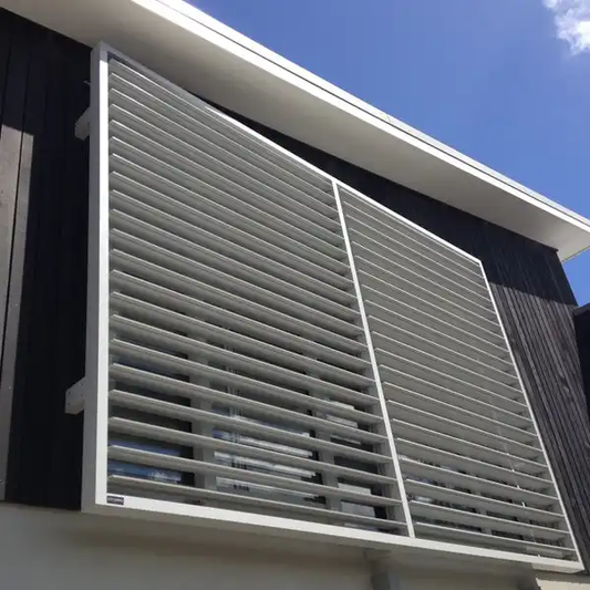 Rothnow® aluminum 50 series fixed louver window, 1000mm W x 1000mm H, black frame, sleek modern design for natural light.