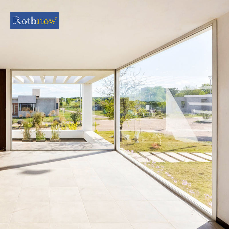 Rothnow® Aluminum Window 50 Series oversized fixed window, black finish, 1000mm W x 1000mm H, modern and durable design