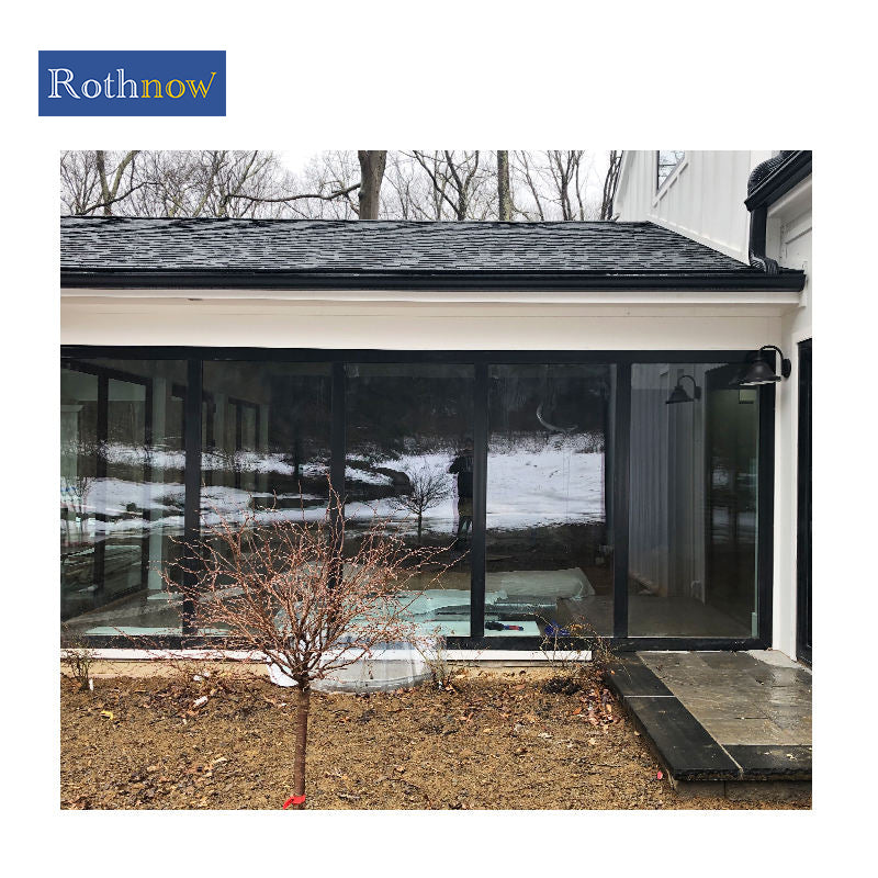 Rothnow® Aluminum Window 50 Series oversized fixed window in black, 1000mm W x 1000mm H, showcasing sleek modern design.