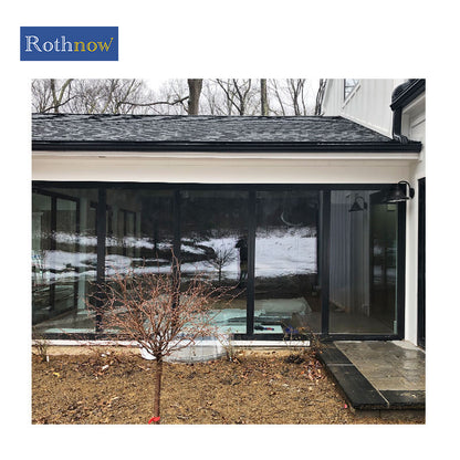 Rothnow® Aluminum Window 50 Series oversized fixed window in black, 1000mm W x 1000mm H, showcasing sleek modern design.