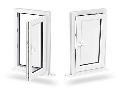 Rothnow® 50 Series Aluminum Tilt & Turn Window, black frame, 1000mm wide by 1000mm high, with tilt and turn opening mechanism