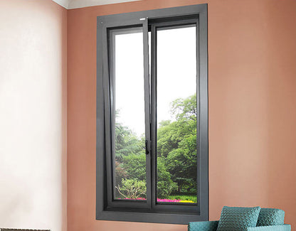 Rothnow® Aluminum 50 Series Tilt & Turn Window in black, showing the sleek black frame and open tilt-and-turn functionality.