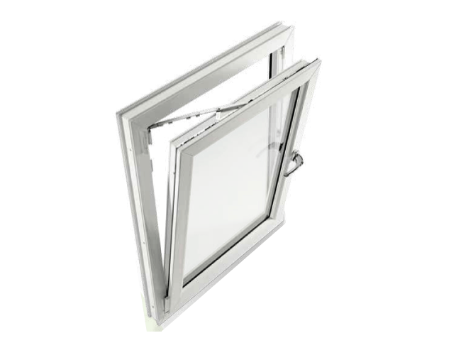 White Rothnow® Aluminum Window 50 Series tilt and turn window, 1000mm x 1000mm, with black frame detail.