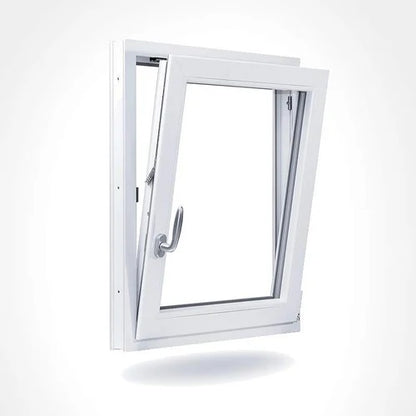 White Rothnow® Aluminum 50 Series Tilt & Turn Window, 1000mm x 1000mm, with black frame detail visible