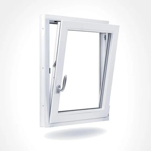 White Rothnow® Aluminum 50 Series Tilt & Turn Window, 1000mm x 1000mm, with black frame detail visible