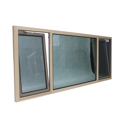 Rothnow® Aluminum Window 50 Series tilt and turn window with wood grain pattern, black frame, 1000mm width x 1000mm height