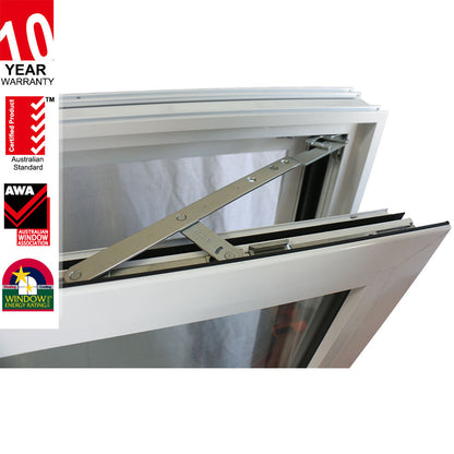 Rothnow® Aluminum 50 Series tilt & turn window with wood grain pattern, 1000mm x 1000mm, black frame, modern design.