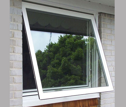 Black Rothnow Aluminum 55 Series Awning Window with thermal break, 1000mm x 1000mm, showcasing its sleek design and durable frame.