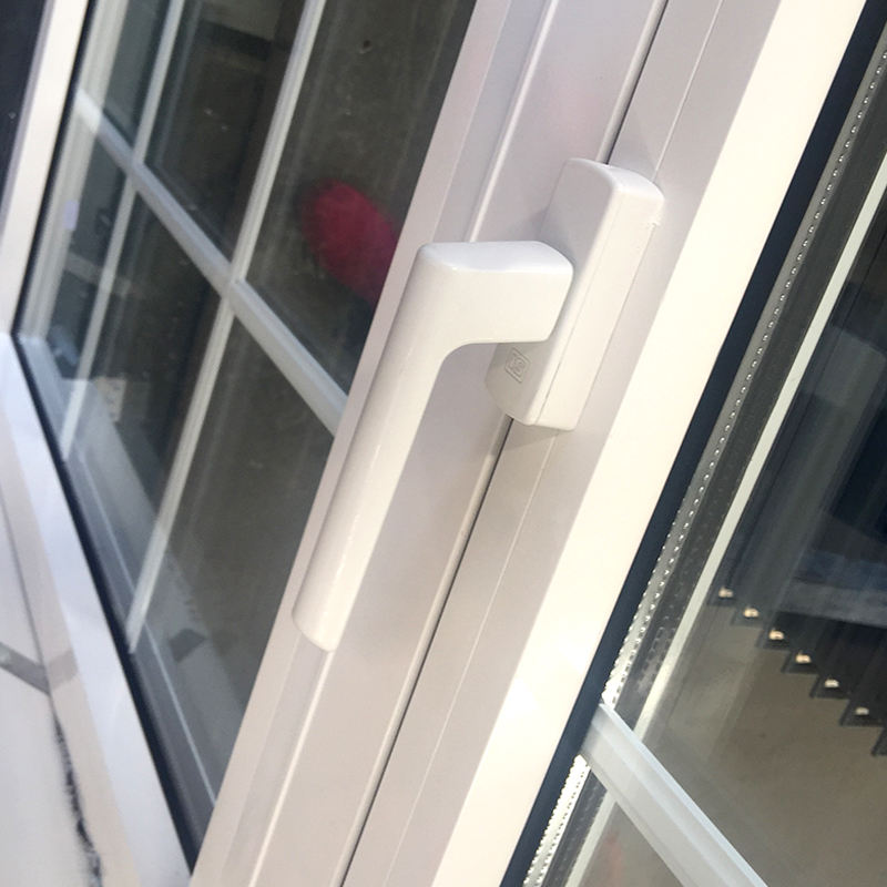 Rothnow® Aluminum 55 Series Awning Window, black frame with open sash, showcasing sleek modern design for residential use.