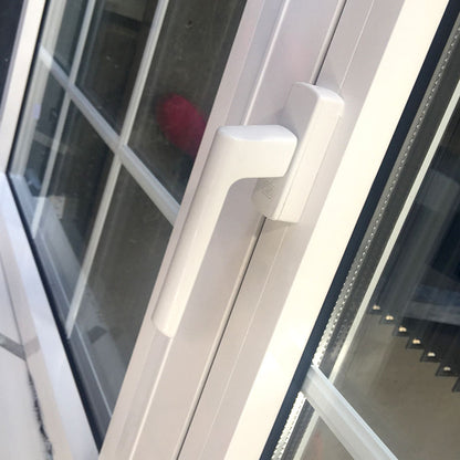 Rothnow® Aluminum 55 Series Awning Window, black frame with open sash, showcasing sleek modern design for residential use.
