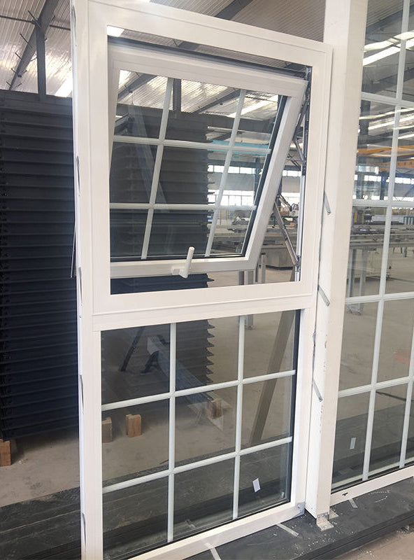 Rothnow® Aluminum 55 Series Awning Window in black, 1000mm wide by 1000mm high, with open window sash and frame details.