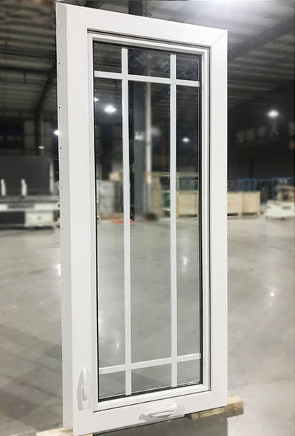 Rothnow® Aluminum 55 Series casement window with arched shape, black finish, 1000mm x 1000mm, showcasing the window's design and frame.