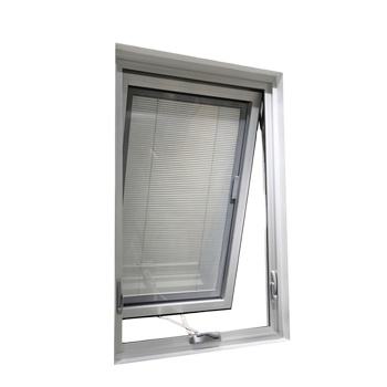 Rothnow Aluminum 55 Series Chain Winder Awning Window, black finish, with open window showing the window frame and chain mechanism.