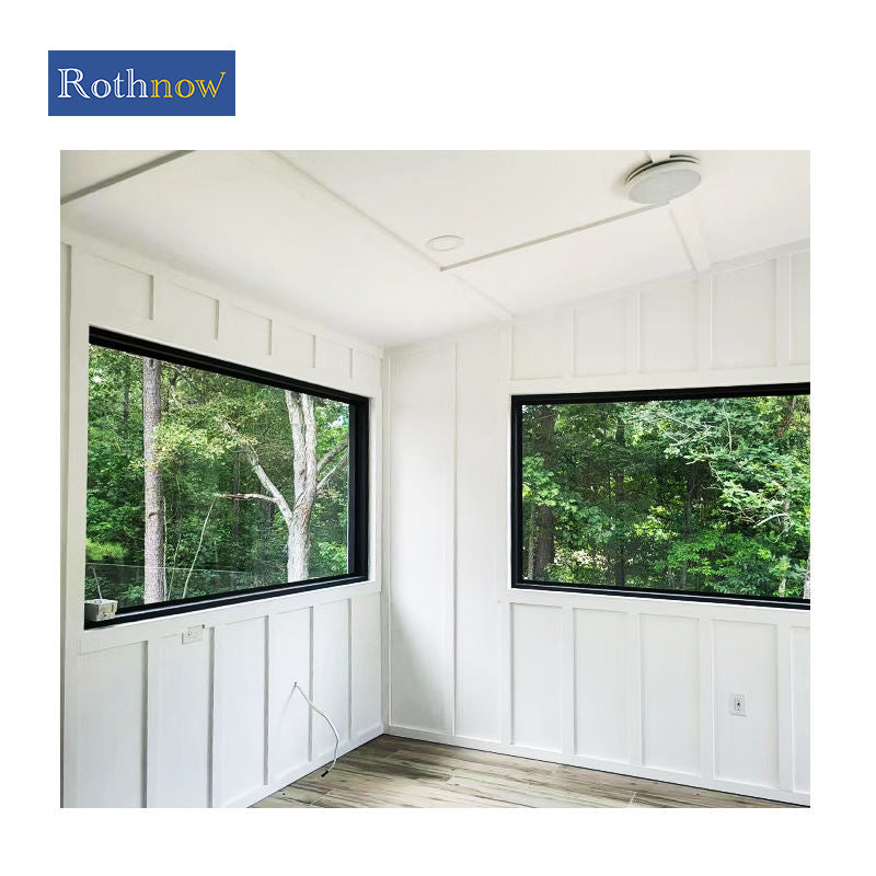 Rothnow® Aluminum 55 Series Fixed Window in black, 1000mm x 1000mm, showcasing sleek modern design and sturdy frame.