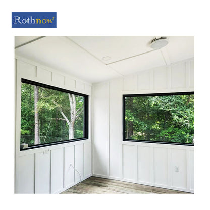 Rothnow® Aluminum 55 Series Fixed Window in black, 1000mm x 1000mm, showcasing sleek modern design and sturdy frame.