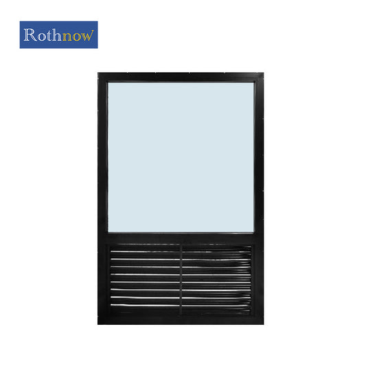 Rothnow® Aluminum 55 Series Fixed Window in black, 1000mm wide by 1000mm high, with sleek modern design and durable frame.