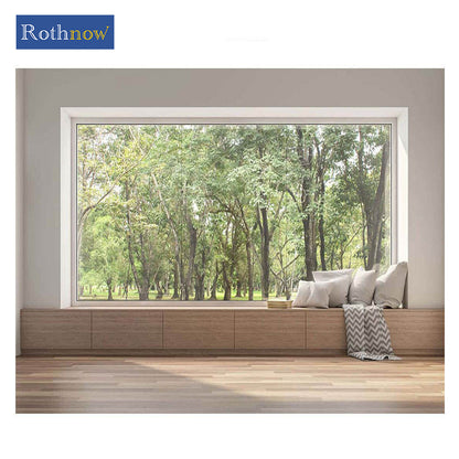 Rothnow® Aluminum Window 55 Series fixed window, 1000mm W x 1000mm H, black frame, sleek modern design.