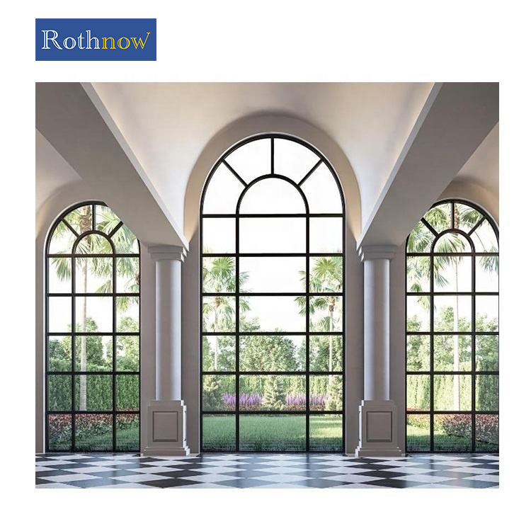 Rothnow® Aluminum 55 Series fixed window, oversized black window with 1000mm width, 1000mm height, and 150mm thickness, sleek design