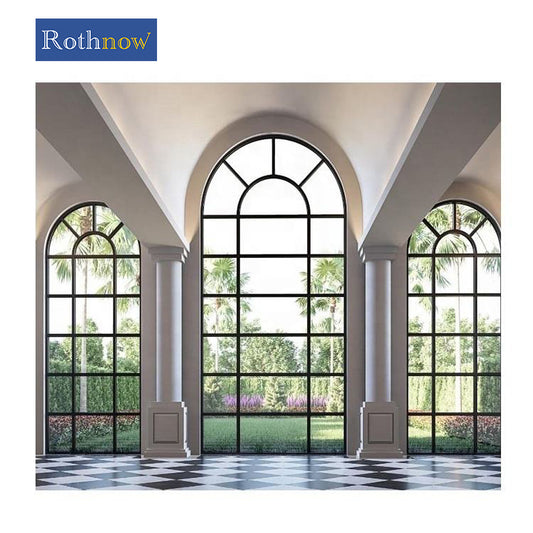 Rothnow® Aluminum 55 Series fixed window, oversized black window with 1000mm width, 1000mm height, and 150mm thickness, sleek design