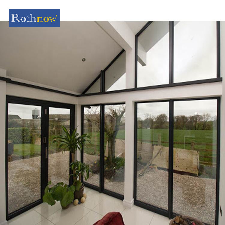 Rothnow® Aluminum 55 Series fixed oversized window with black frame, 1000mm by 1000mm, showcasing sleek modern design.