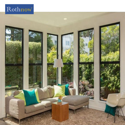 Rothnow Aluminum 55 Series fixed window, oversized black window with 1000mm width and 1000mm height, sleek modern design.