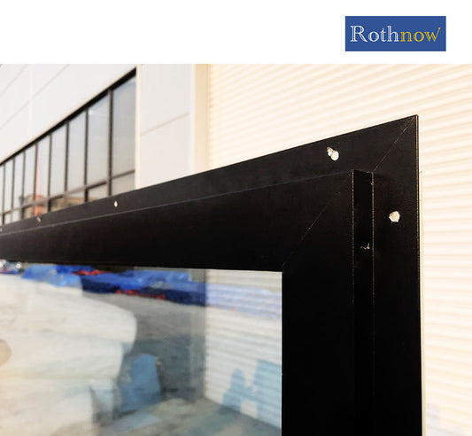 Rothnow® Aluminum Window 55 Series fixed window with nailed fin, black finish, 1000mm x 1000mm size, sleek modern design