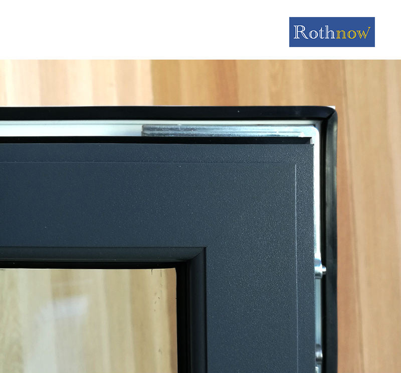Rothnow® Aluminum 55 Series Fixed Window with Nailed Fin, black finish, 1000mm wide by 1000mm high, for modern home installation