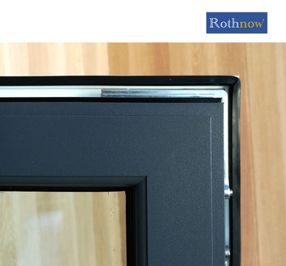 Rothnow® Aluminum 55 Series Fixed Window with Nailed Fin, black finish, 1000mm wide by 1000mm high, for modern home installation