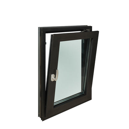 Rothnow® Aluminum Window 55 Series thermal break tilt & turn window, black finish, 1000mm wide by 1000mm high.