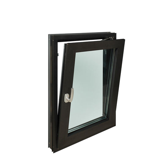 Rothnow® Aluminum Window 55 Series thermal break tilt & turn window, black finish, 1000mm wide by 1000mm high.